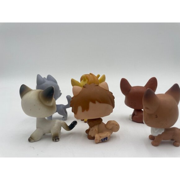 Littlest Pet Shop Assorted Animal Figures Set Of 6 Collectibles Cats Dog Deer & - Picture 4 of 5